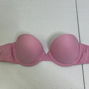 Maidenform 34A Pink Strapless 7955 One‎ Fabulous Fit Wire Demi Solid